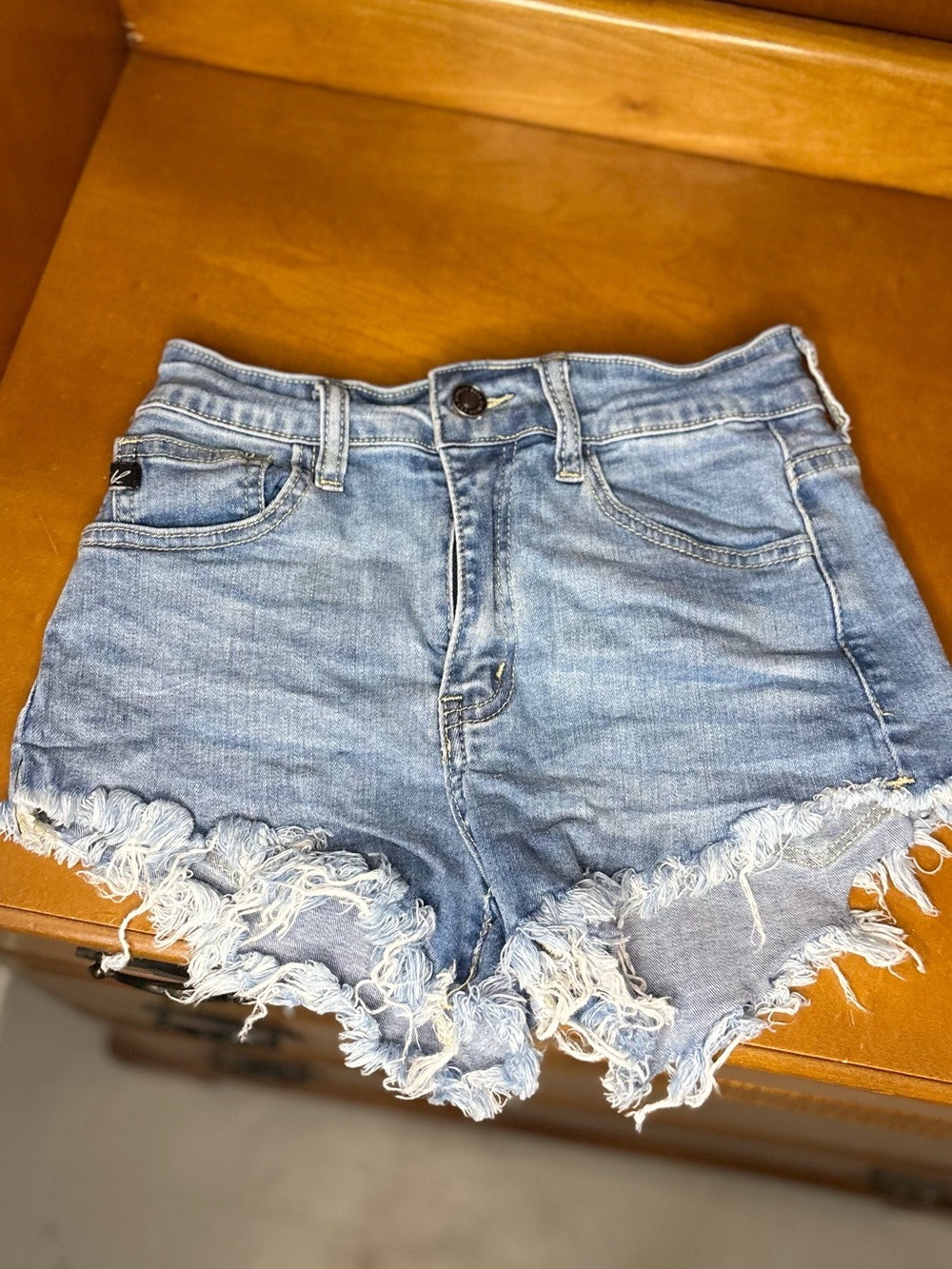 KanCan Light Blue Distressed Denim Cutoff Shorts